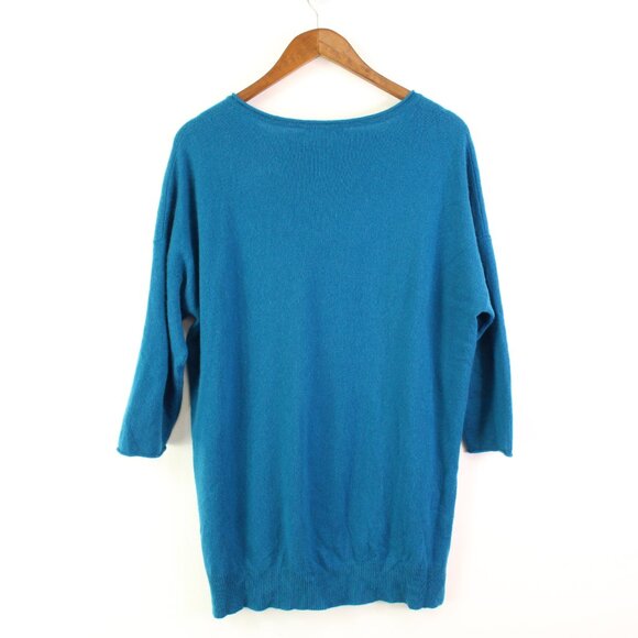Neiman Marcus Cashmere Rolled‎ Dolman Sweater Teal Size L - Picture 8 of 8